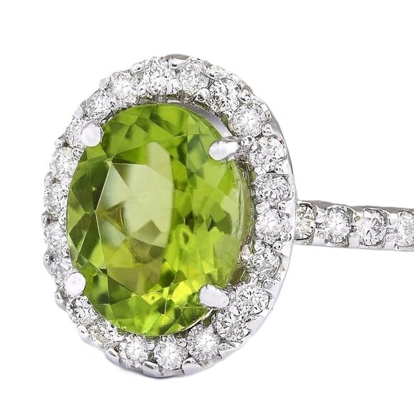 Green Peridot CZ Halo Silver Fashion Ring Size 7 NWOT - Picture 14 of 14